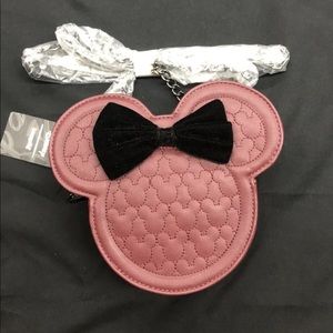 Loungefly × Minnie Mouse Maroon Quilted Crossbody Purse